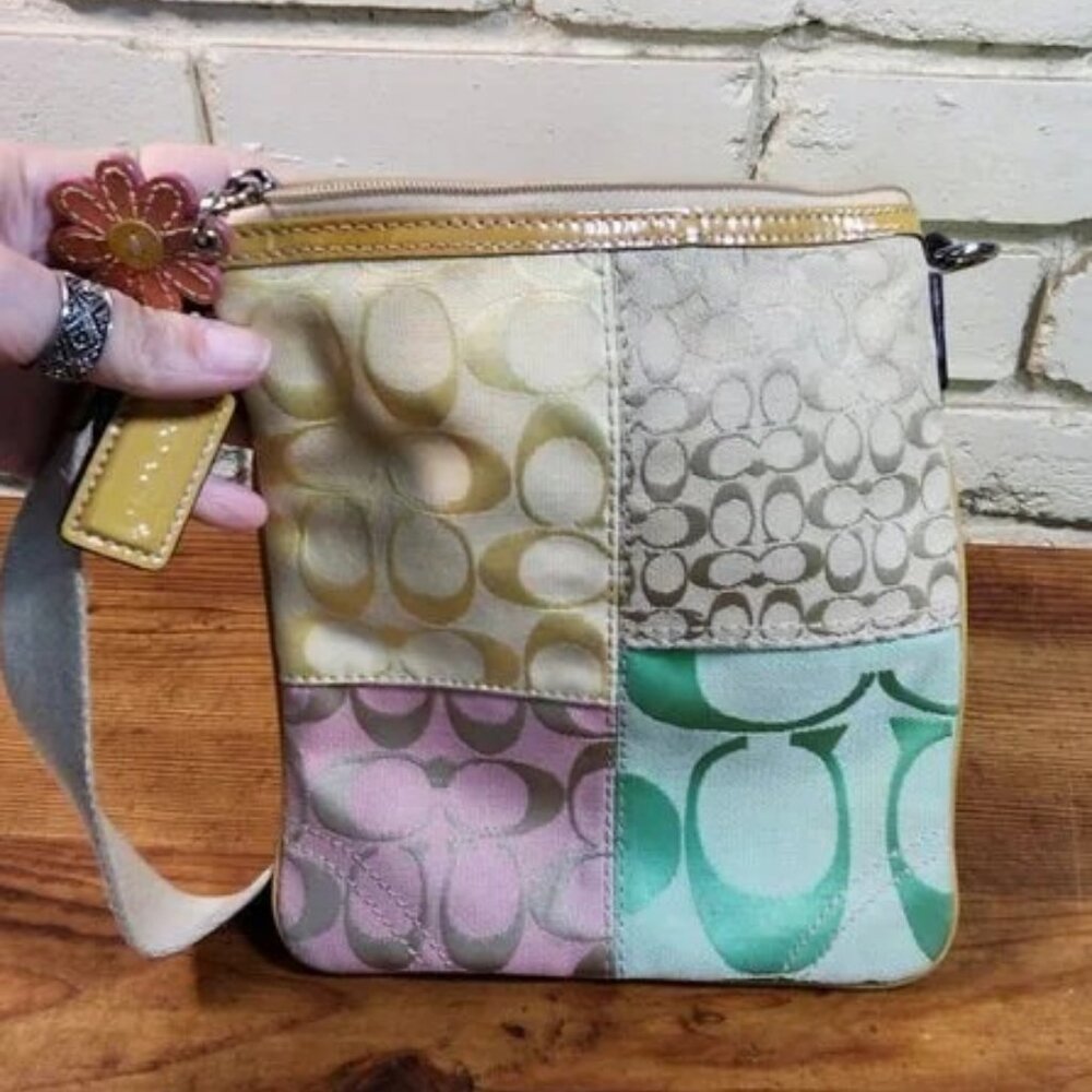 Euc Coach Patchwork Pastel Crossbody Bag Purse